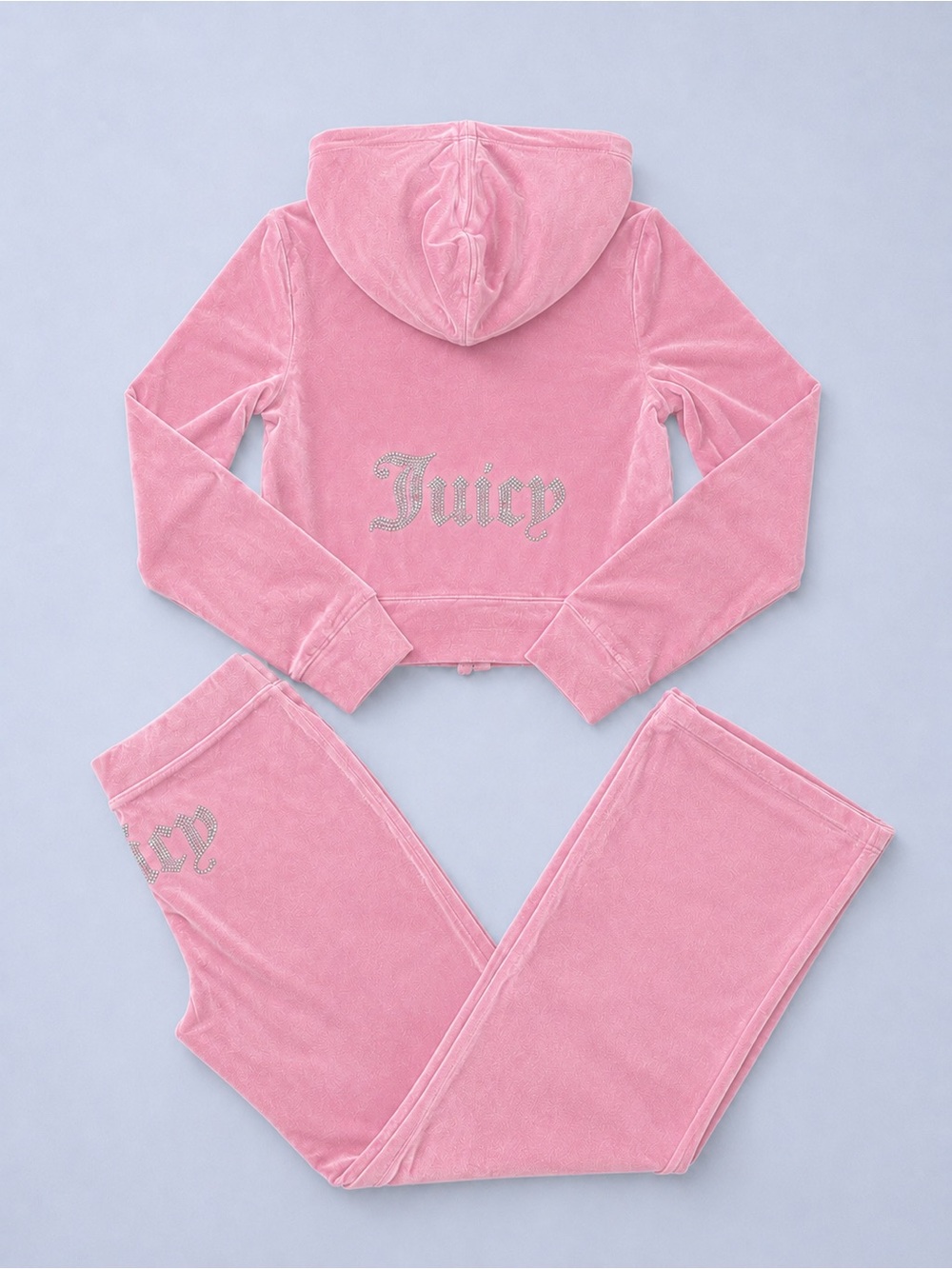 NWT JUICY COUTURE PINK VELOUR SMALL BLING TRACK SET - Picture 15 of 16